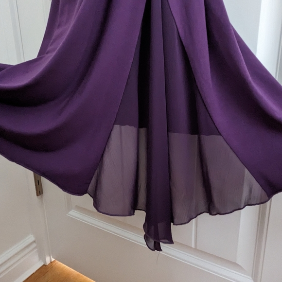 Philip Decaprio Purple Surplice Jersey Midi Dress - Size S - Picture 2 of 7